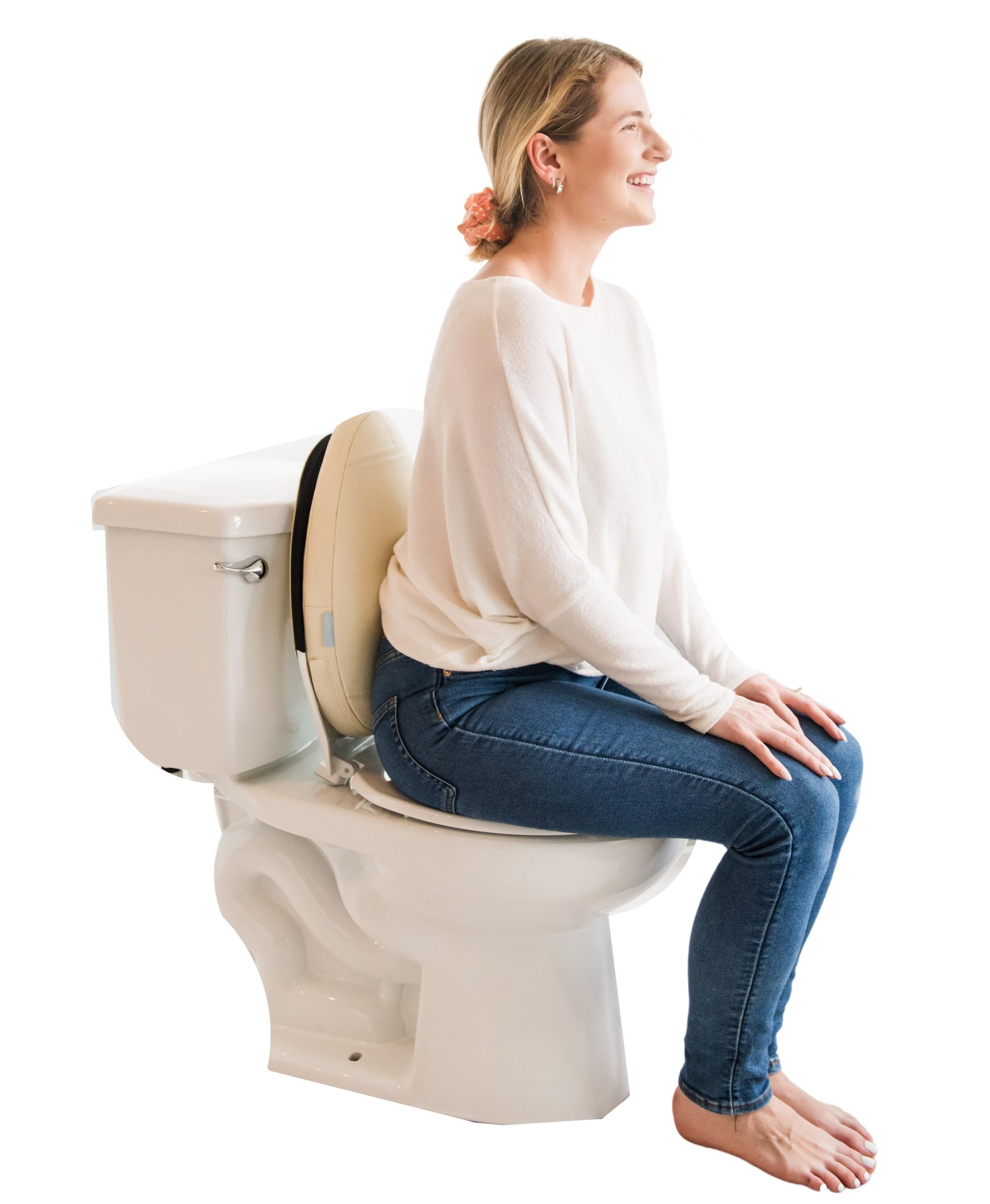 Toilet seat clearance back support