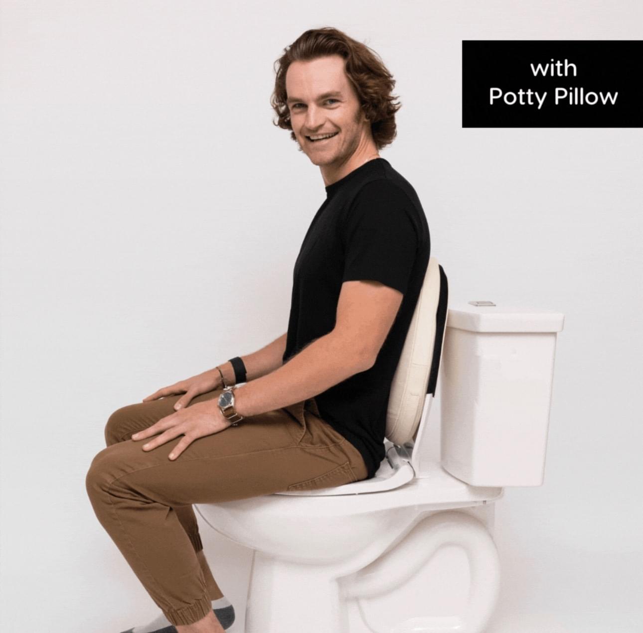 Potty pillow a luxury lumbar support toilet pillow